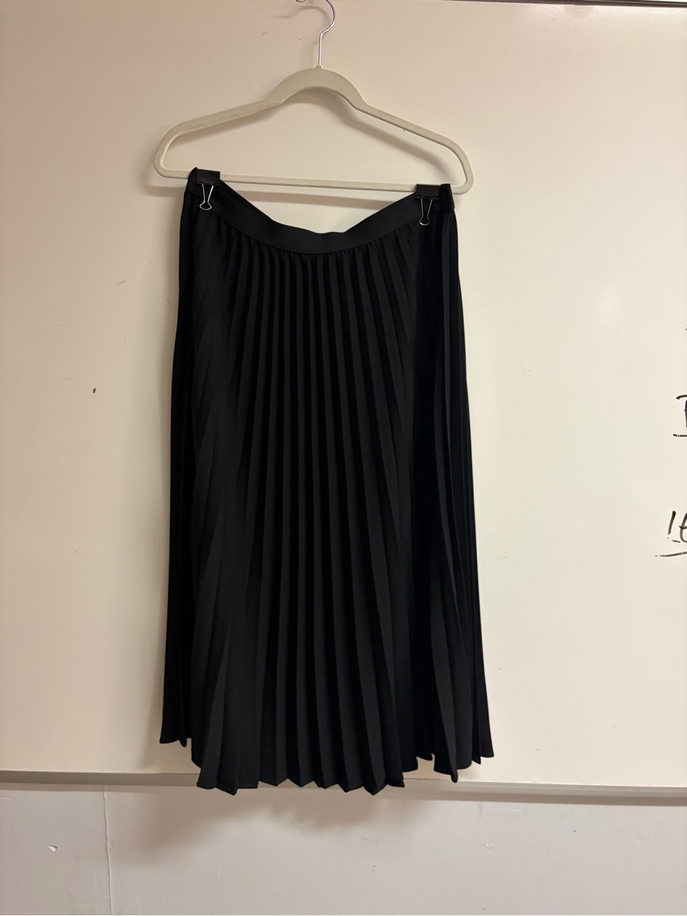 a new day Black Pleated Midi Skirt